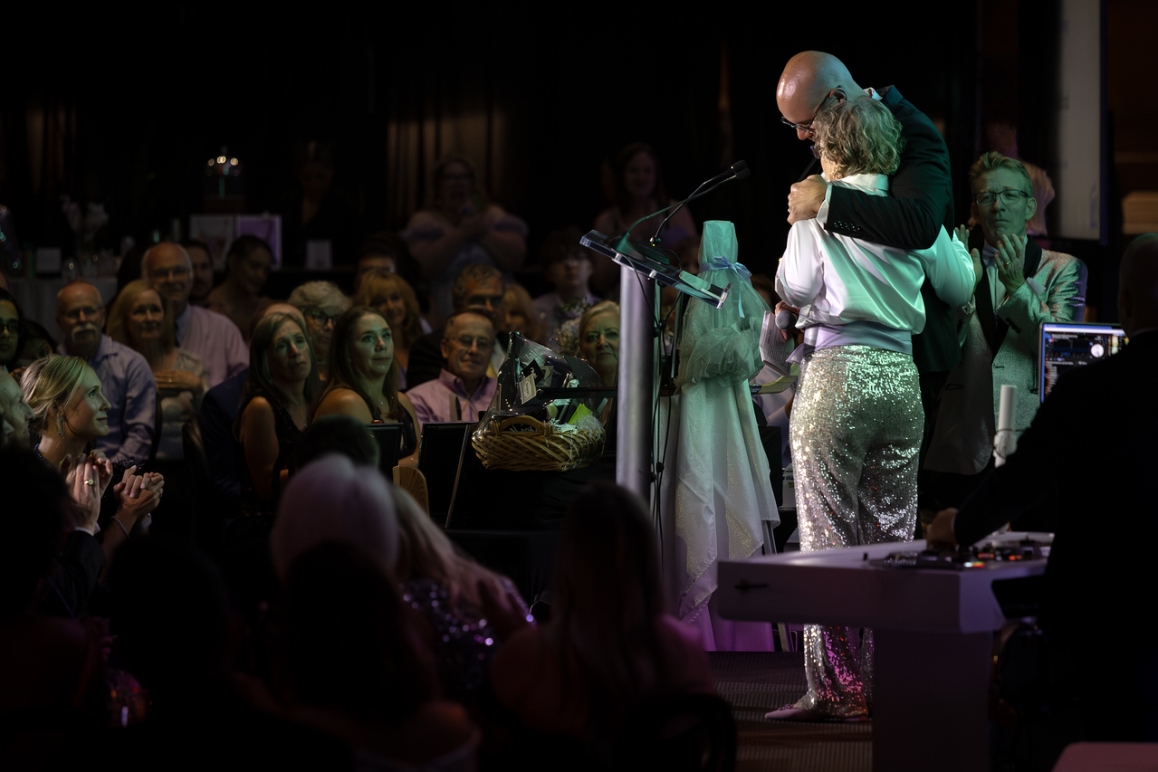 An emotional moment on stage