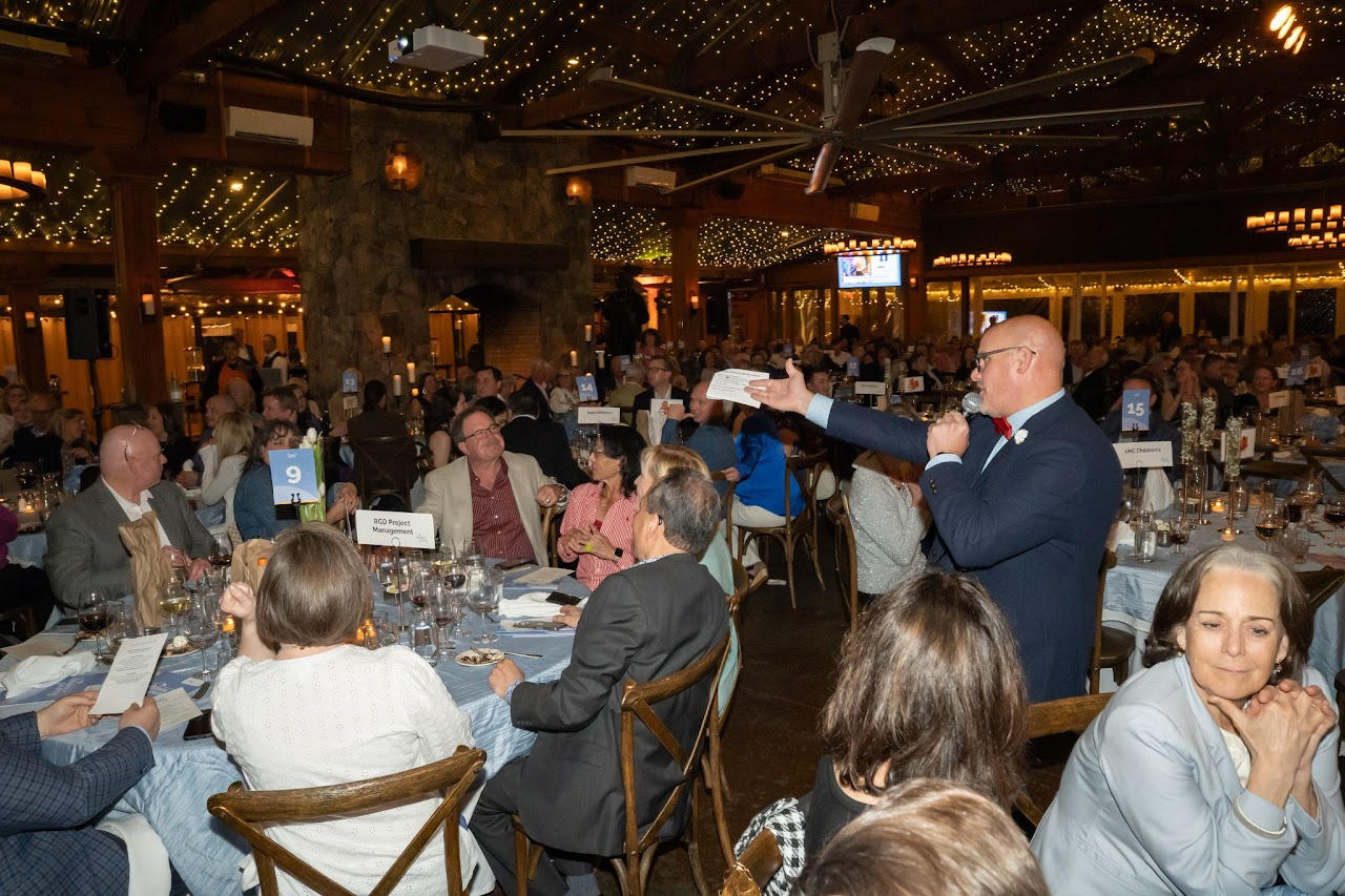 Auctioneering at a barn fundraiser