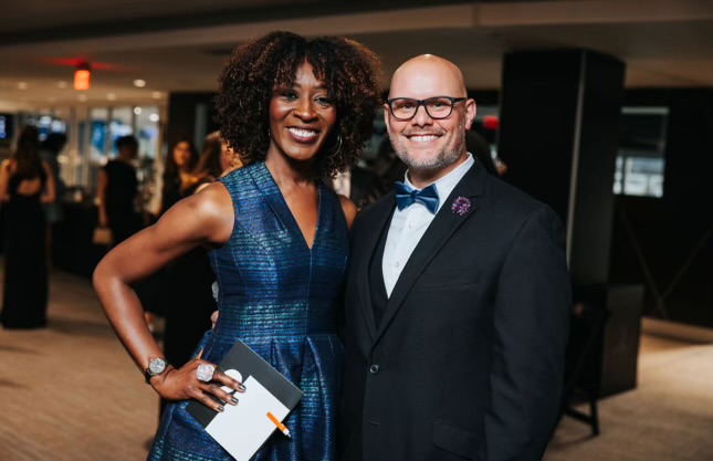 Scott with an event host at a gala